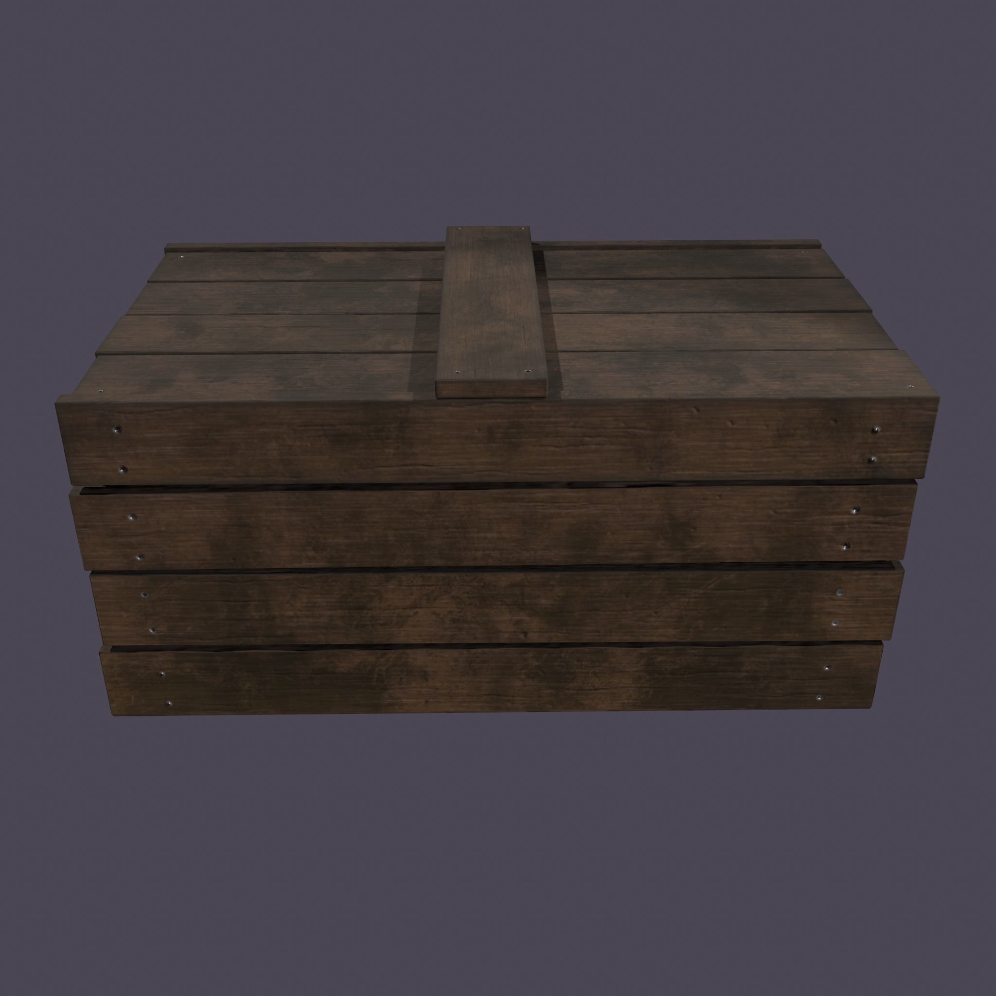 Wooden Crate Low-poly 3D model_10