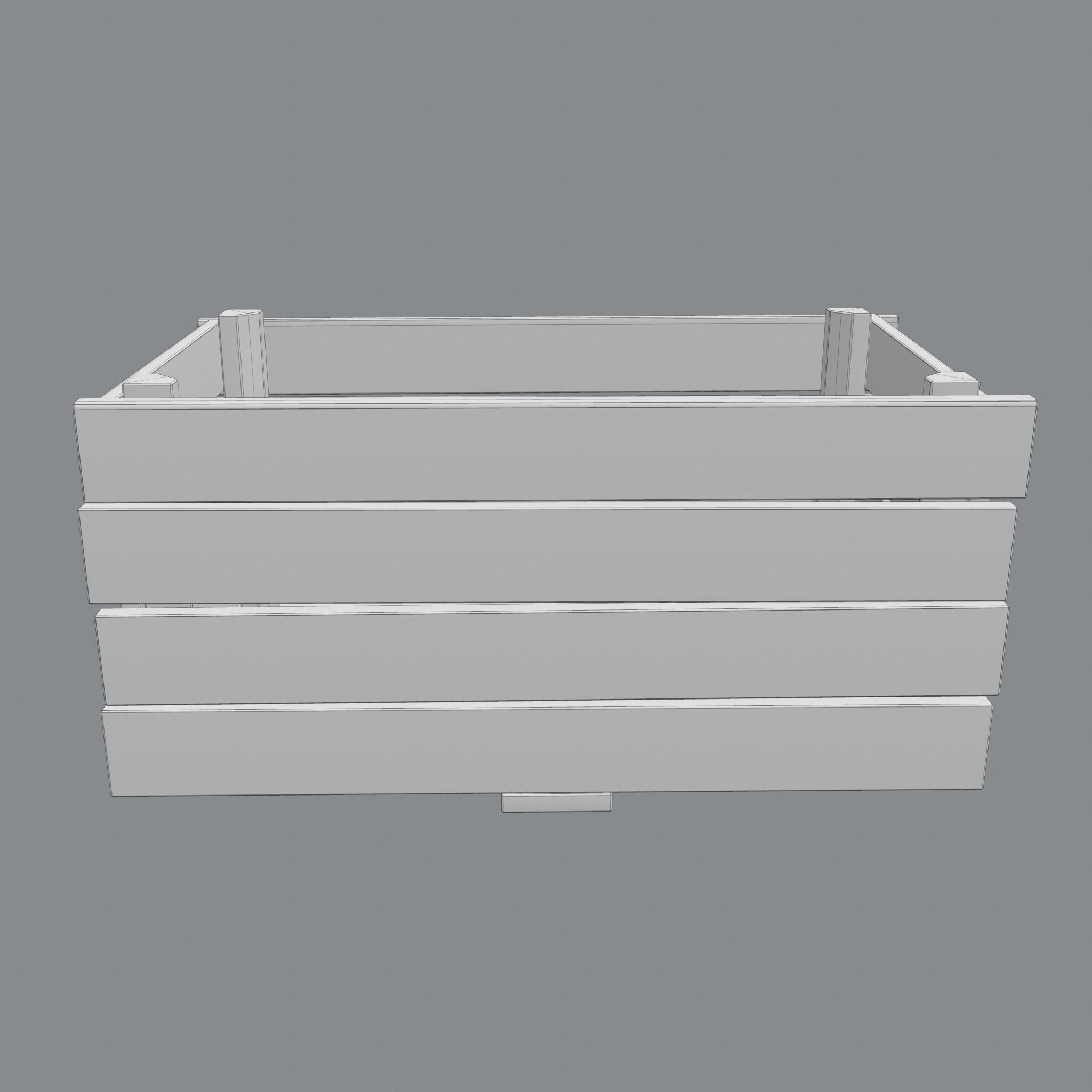 Wooden Crate Low-poly 3D model_22