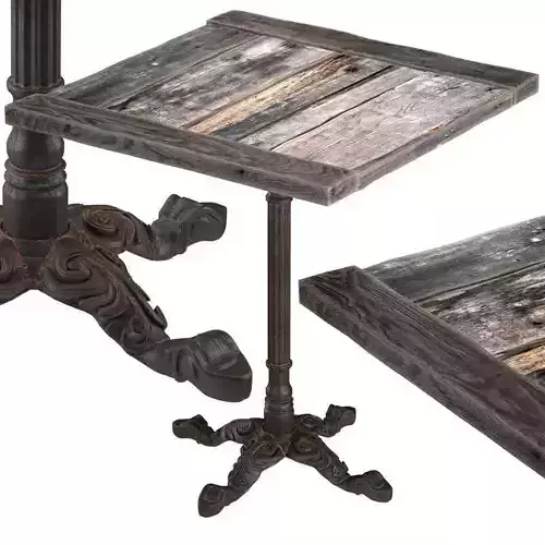 Square Vintage Restaurant Table 3D model
