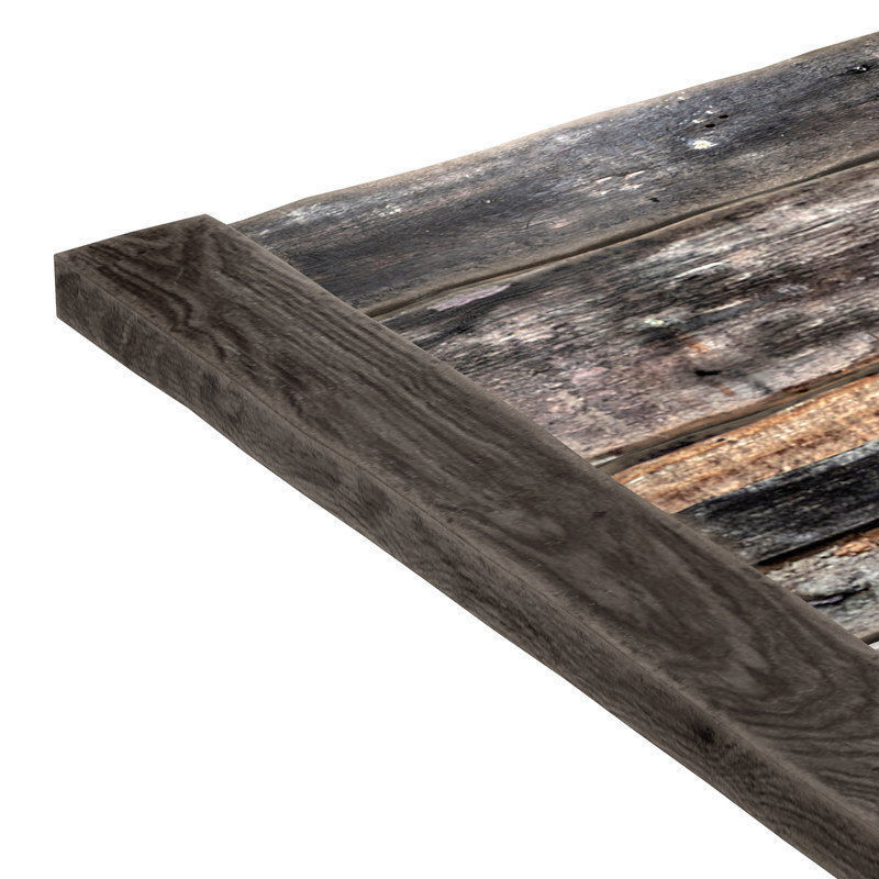 Square Vintage Restaurant Table 3D model_2