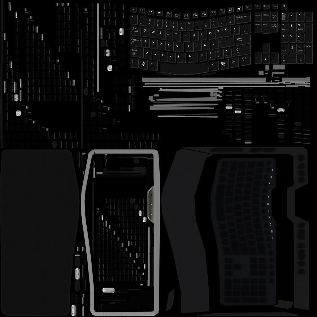 Keyboard computer Free low-poly 3D model_2