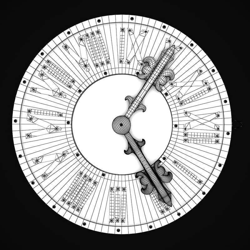 Wall Clock Loft Style 80 3D model_4