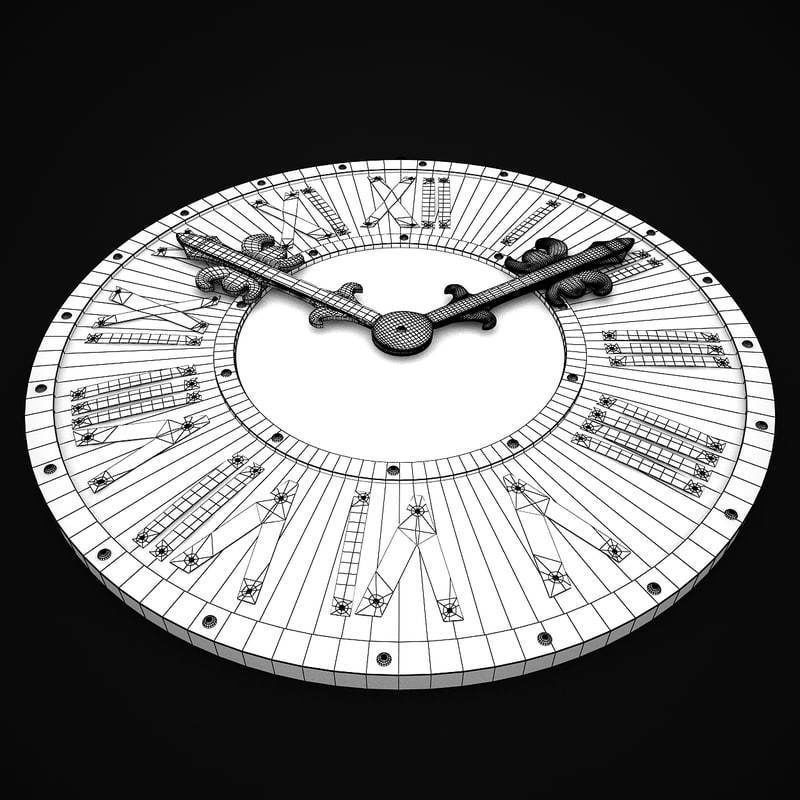 Wall Clock Loft Style 80 3D model_3