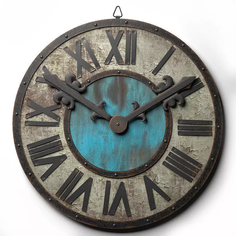 Wall Clock Loft Style 80 3D model_0