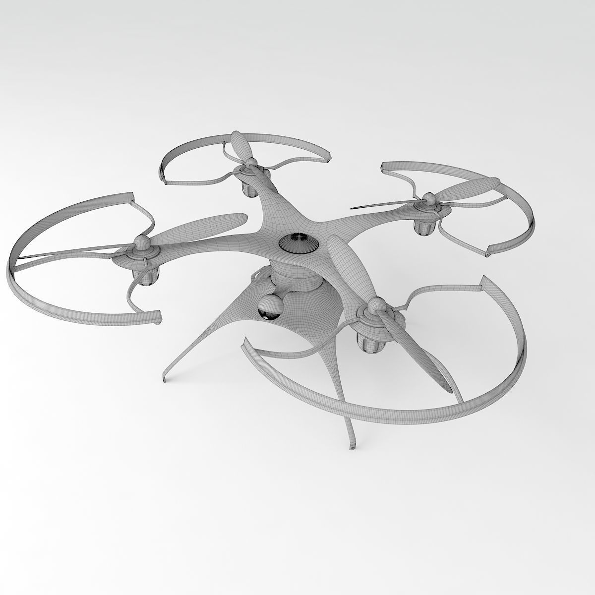 Generic drone quadcopter with camera 3D model_5