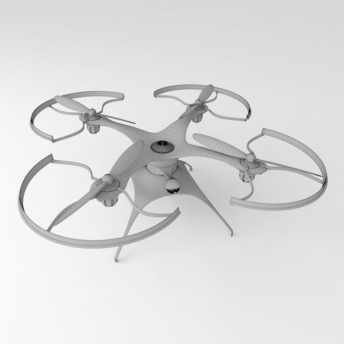 Generic drone quadcopter with camera 3D model_4