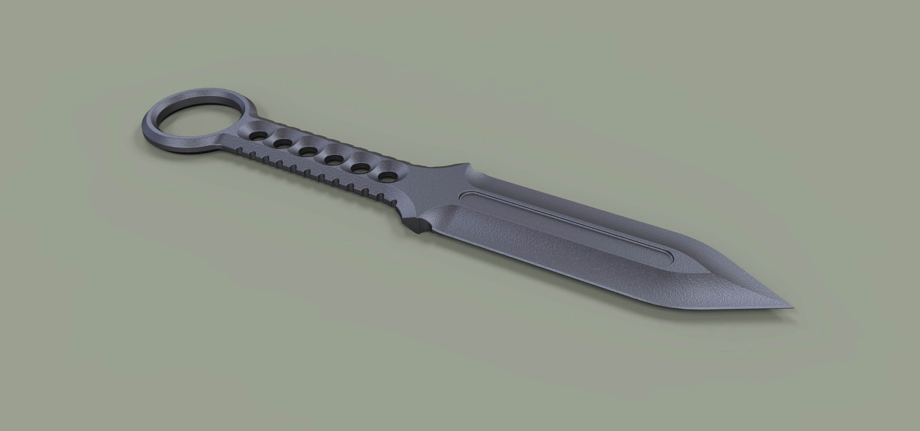 Military knife 3D model_1