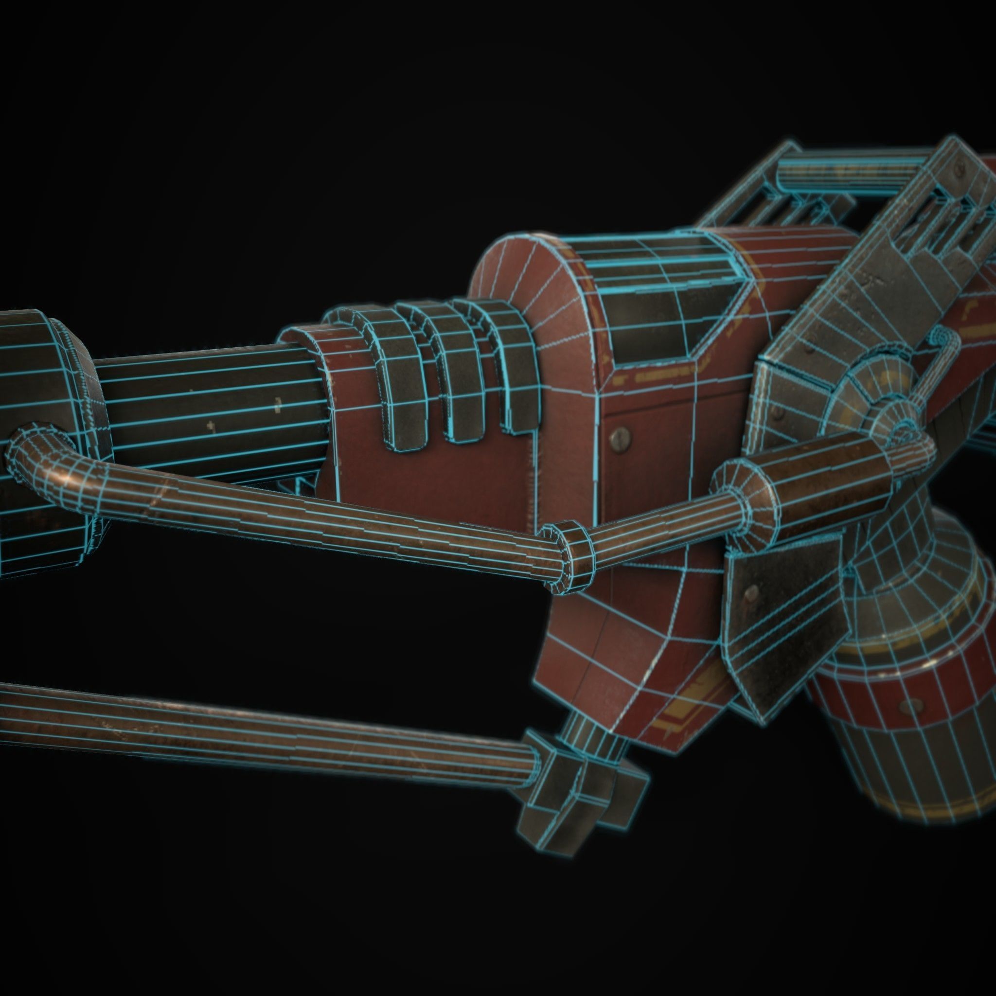 FlameThrower grenade launcher Low-poly 3D model_17