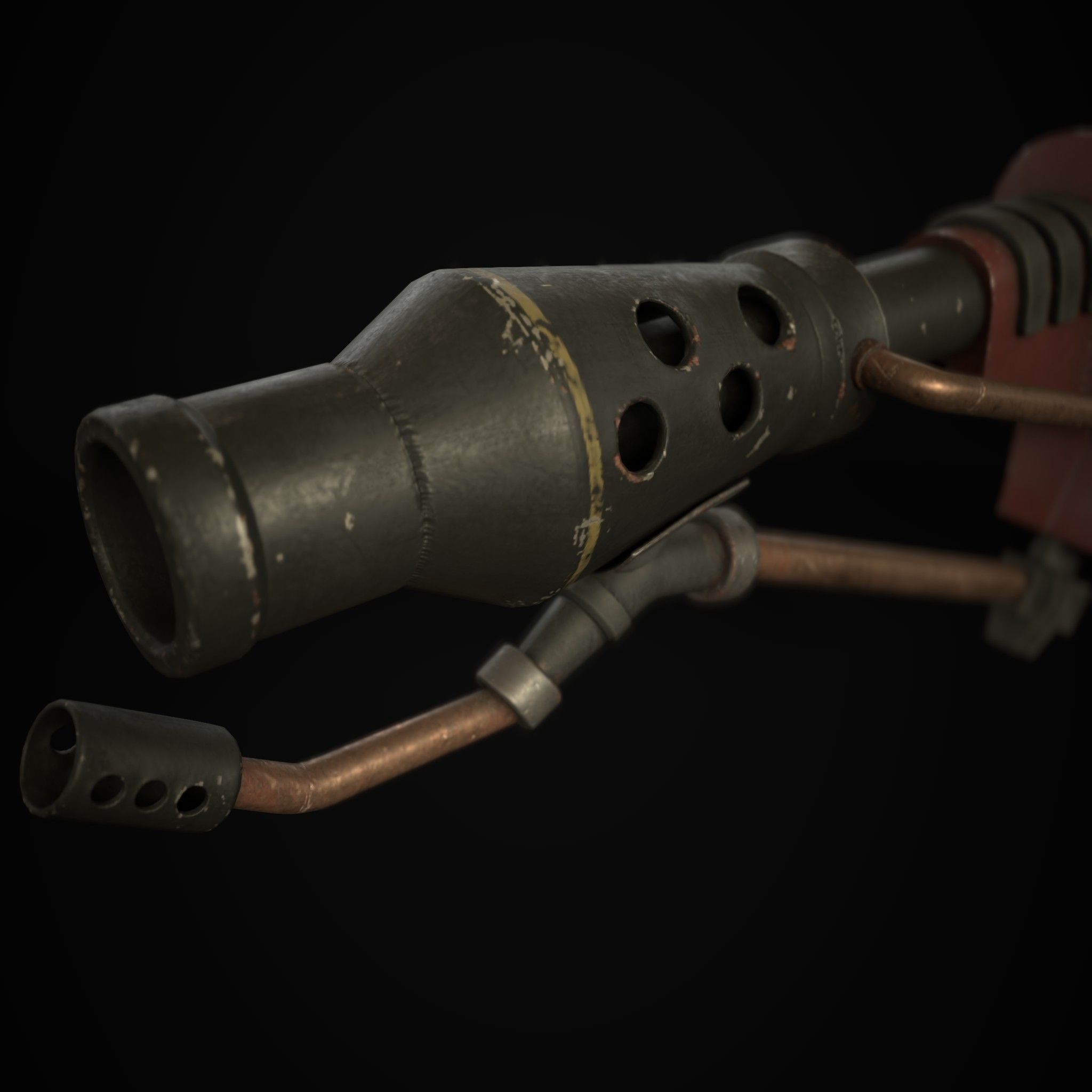 FlameThrower grenade launcher Low-poly 3D model_8
