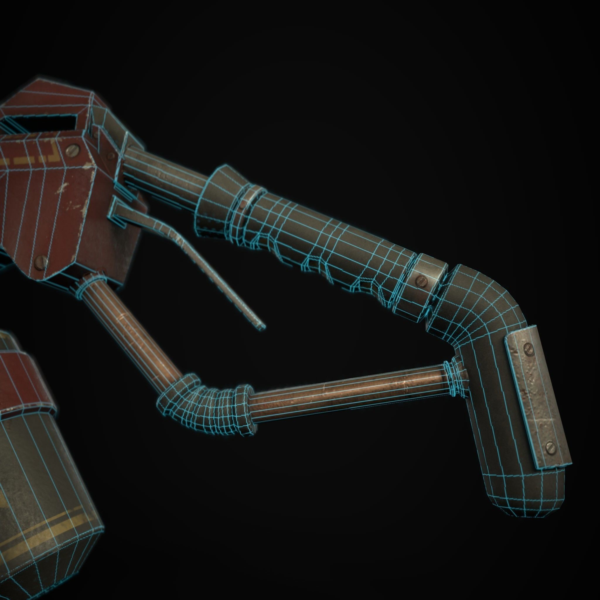 FlameThrower grenade launcher Low-poly 3D model_16