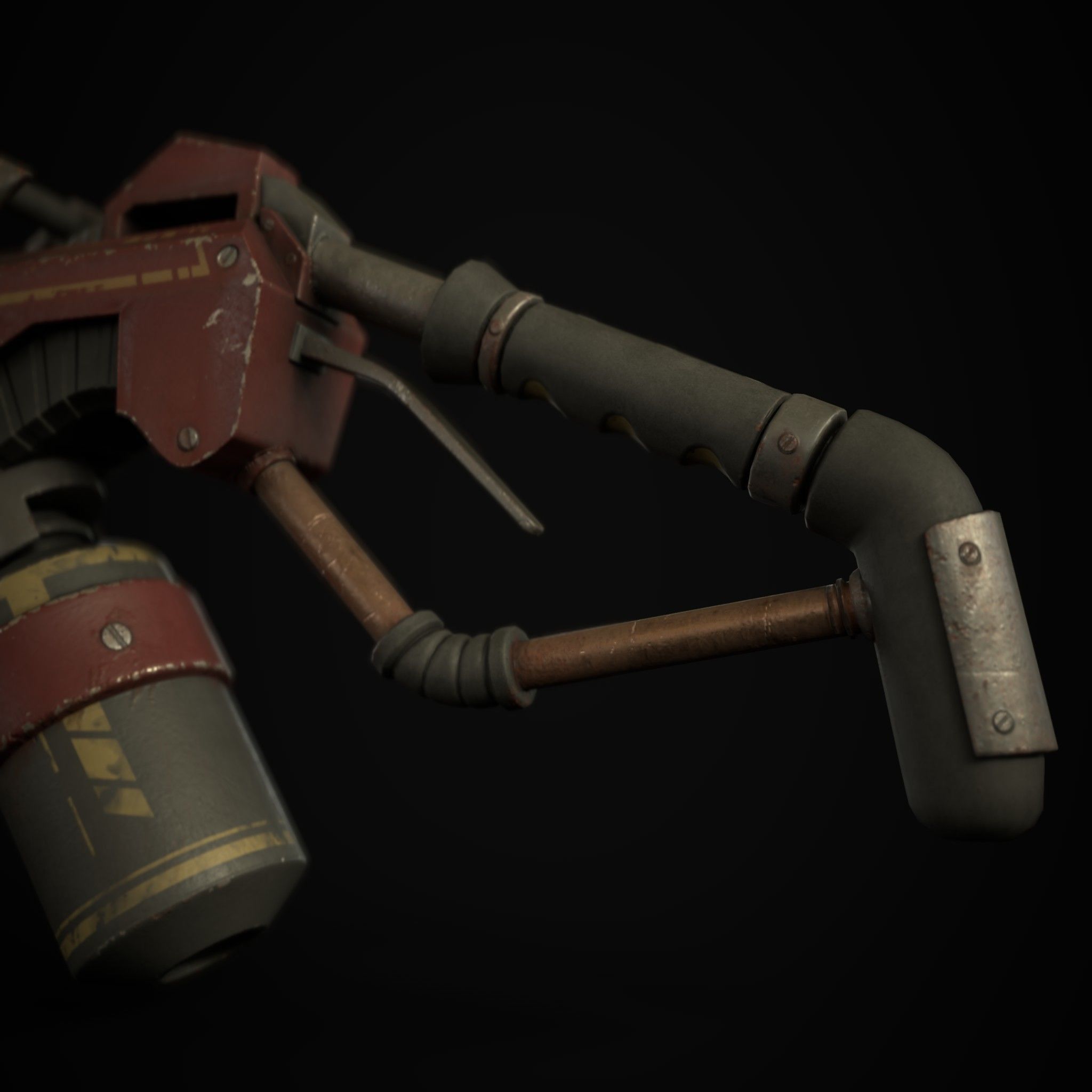 FlameThrower grenade launcher Low-poly 3D model_9