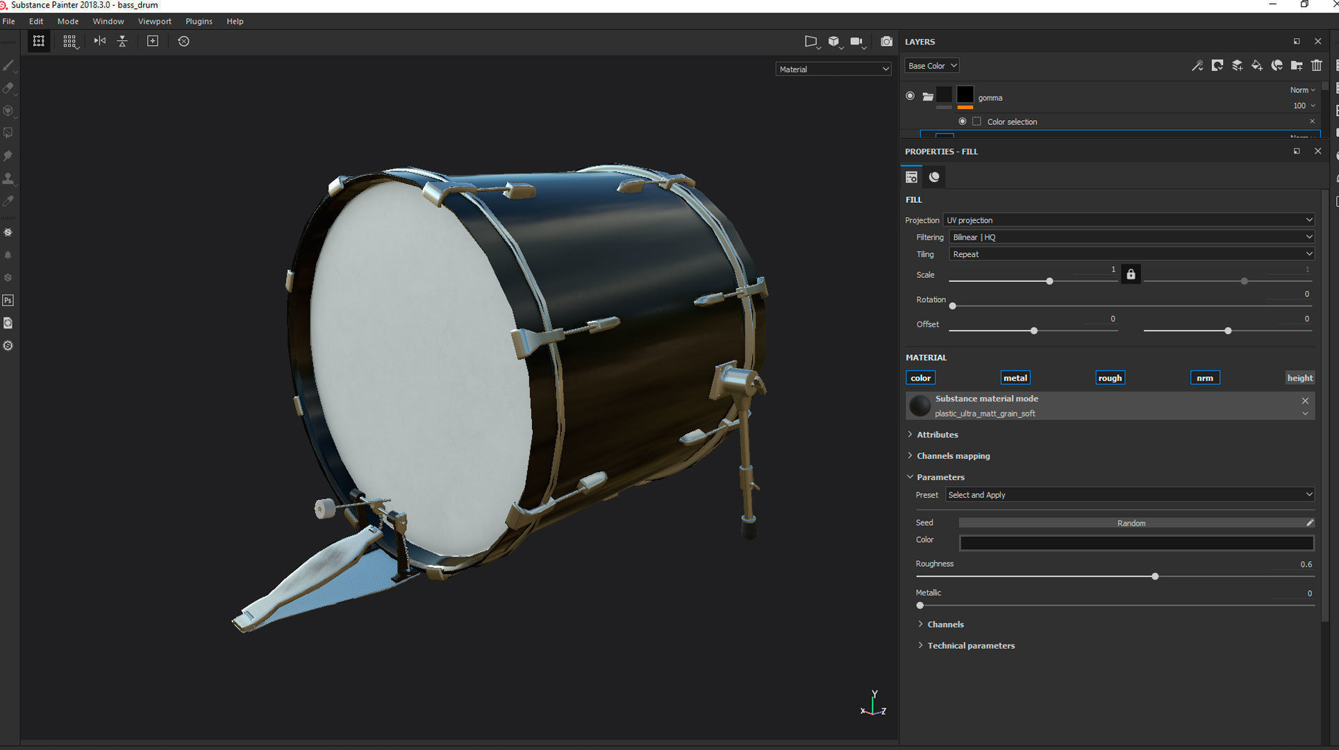 Drum Set Low-poly 3D model_9