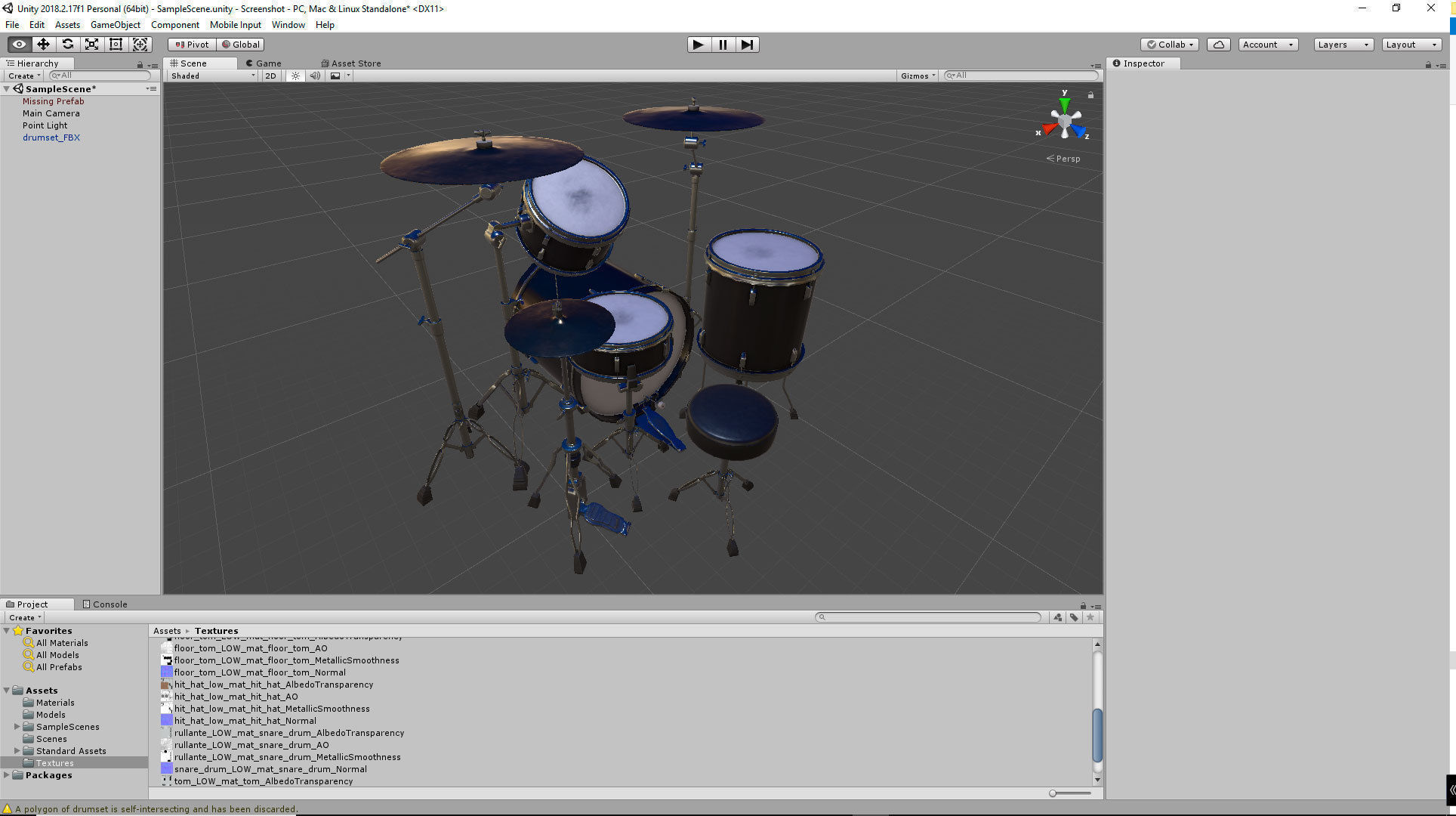 Drum Set Low-poly 3D model_6