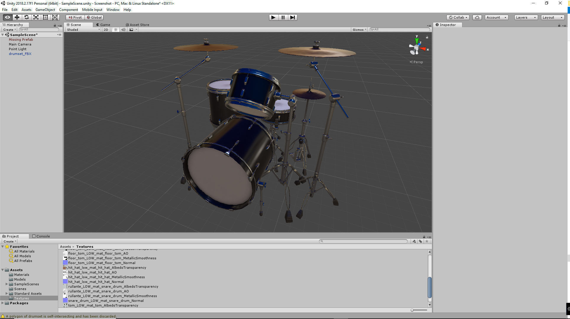 Drum Set Low-poly 3D model_7