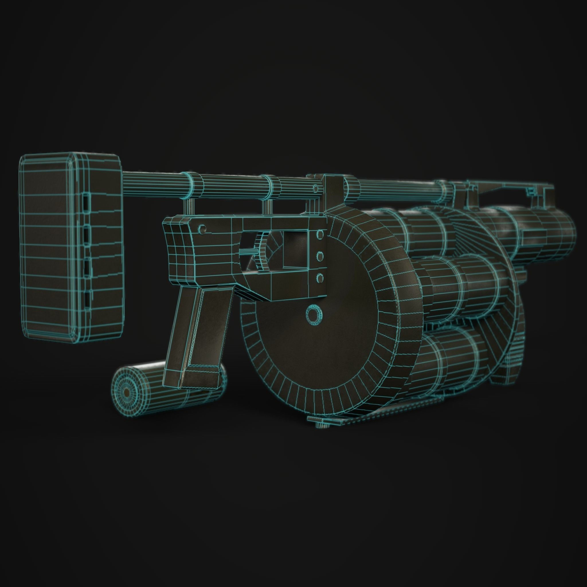 Grenade Launcher 40mm  Low-poly 3D model_13