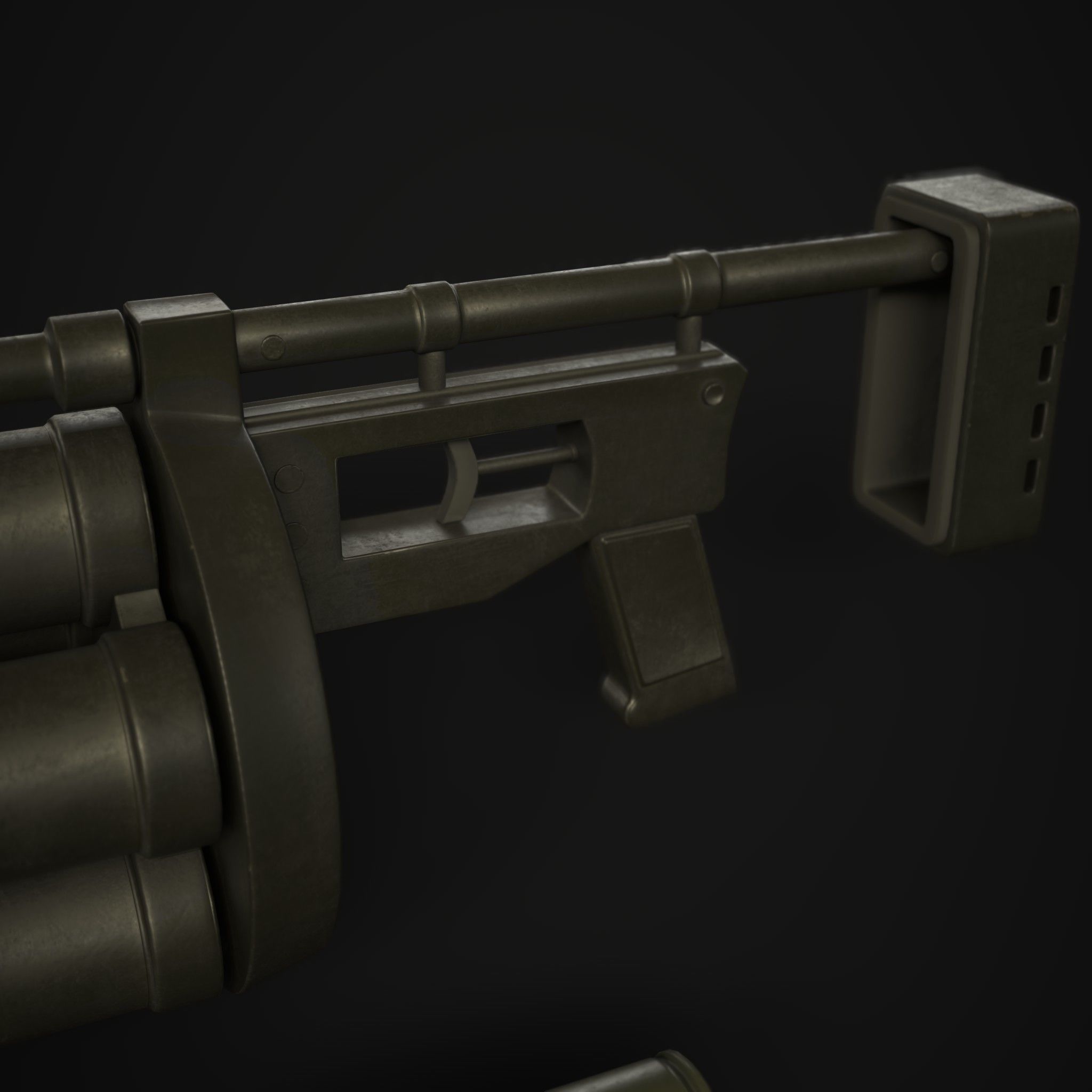 Grenade Launcher 40mm  Low-poly 3D model_10