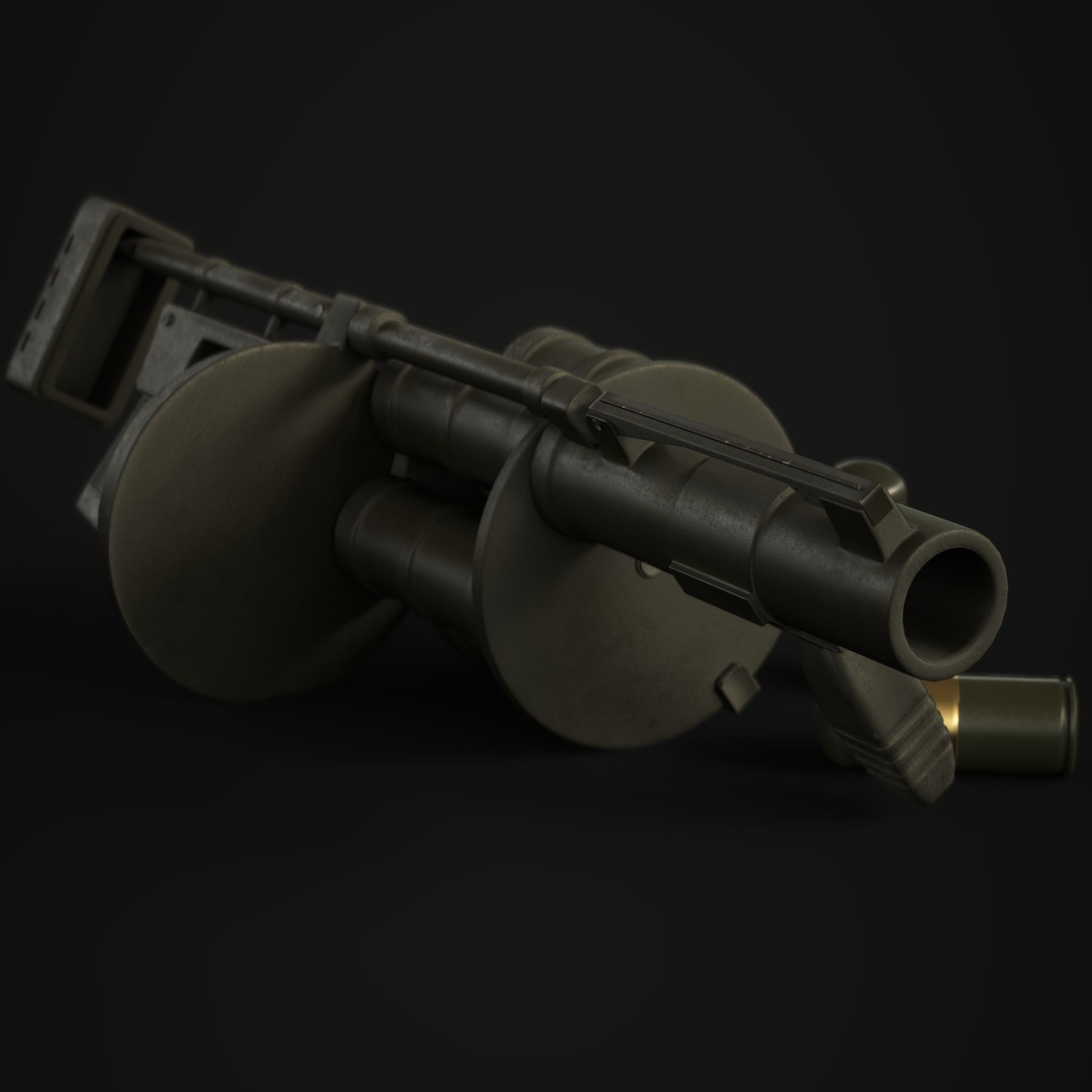 Grenade Launcher 40mm  Low-poly 3D model_7