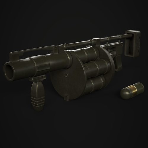 Grenade Launcher 40mm  Low-poly 3D model