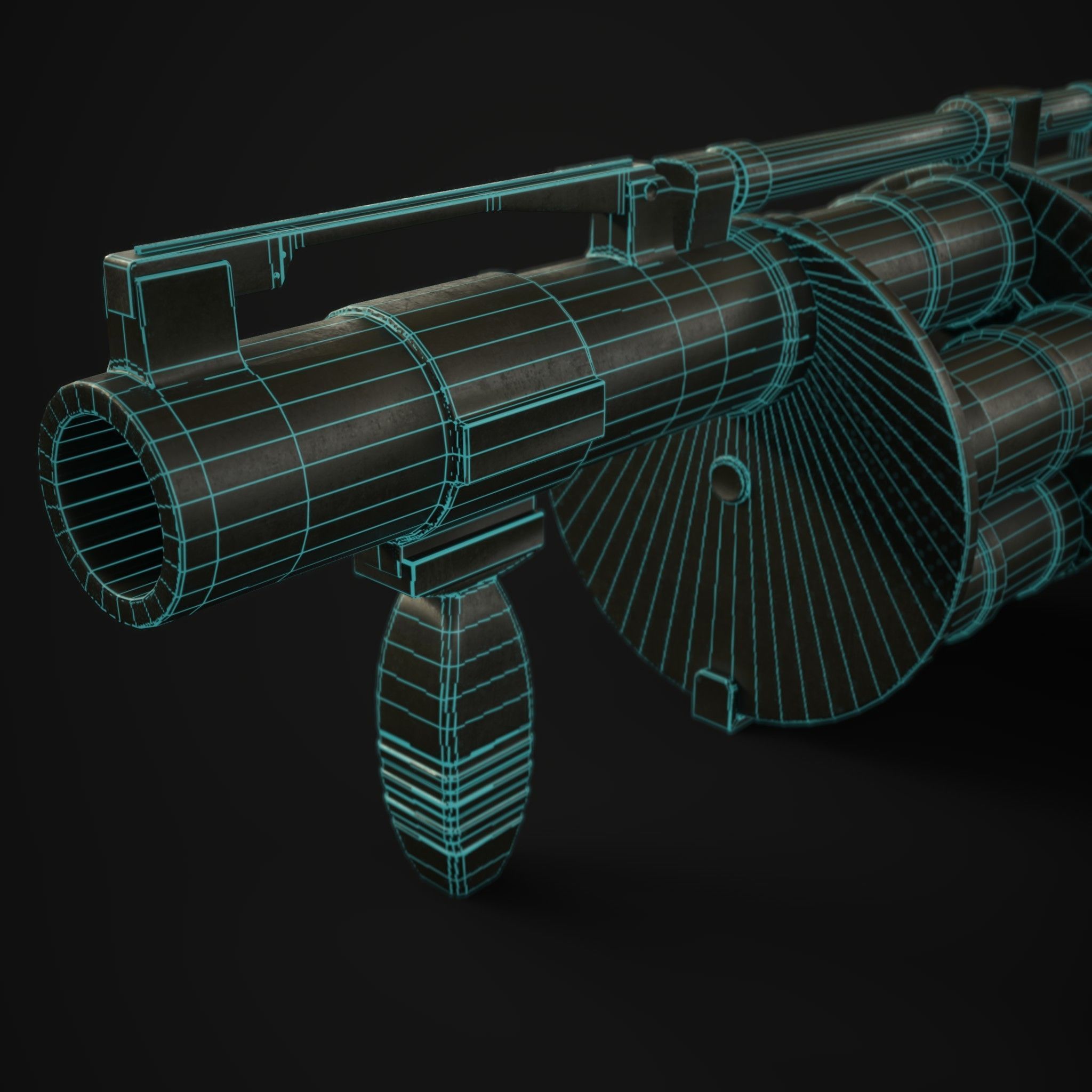 Grenade Launcher 40mm  Low-poly 3D model_15