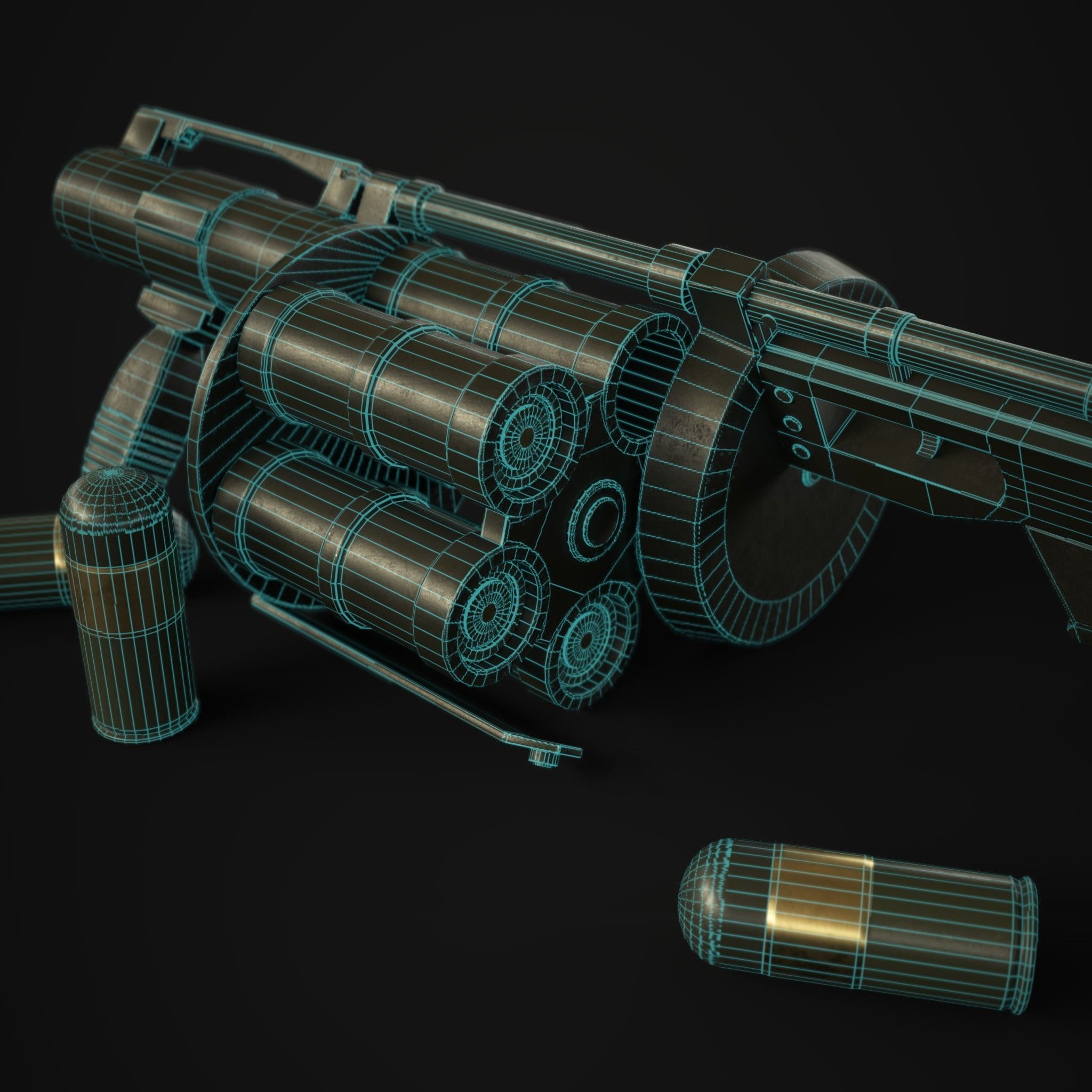 Grenade Launcher 40mm  Low-poly 3D model_18