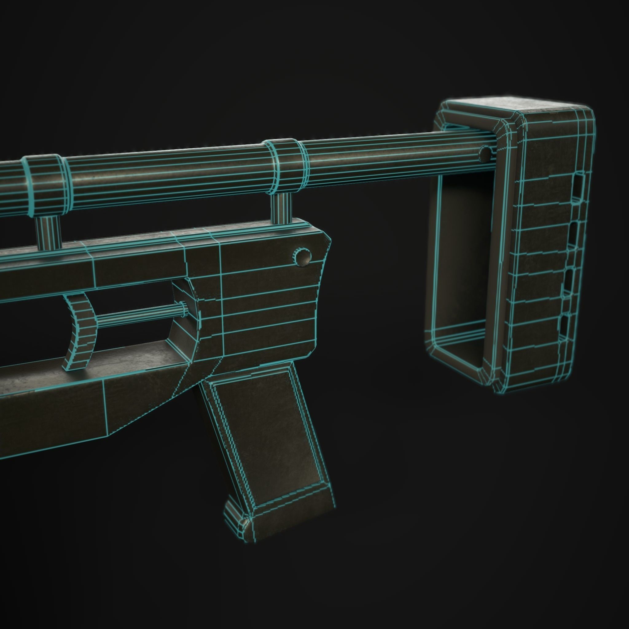 Grenade Launcher 40mm  Low-poly 3D model_17