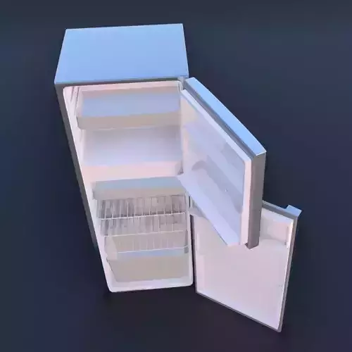 fridge kitchen and home appliance 3d model