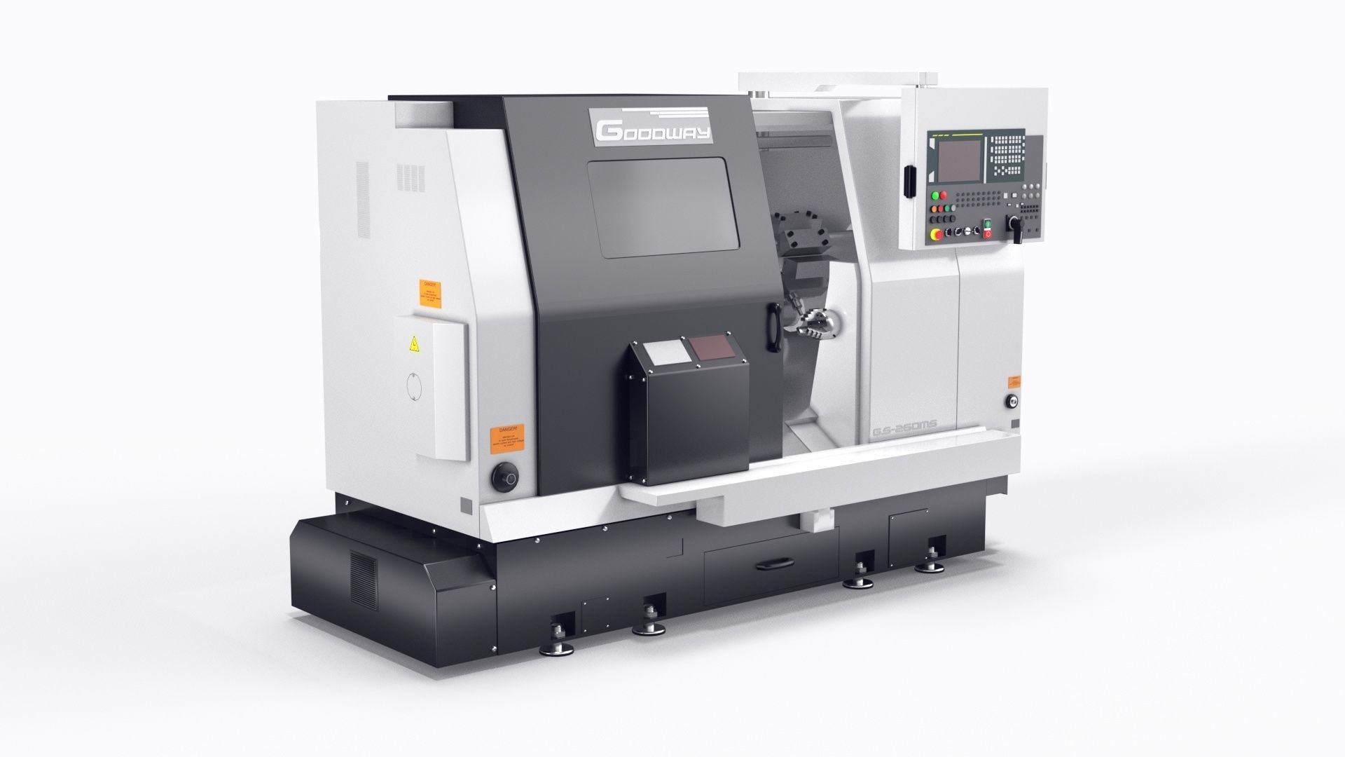 lathe turret machine GOODWAY GS-260MS Koordinate cnc 3D model_16