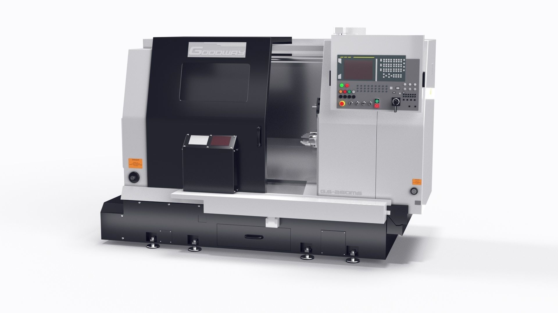 lathe turret machine GOODWAY GS-260MS Koordinate cnc 3D model_3
