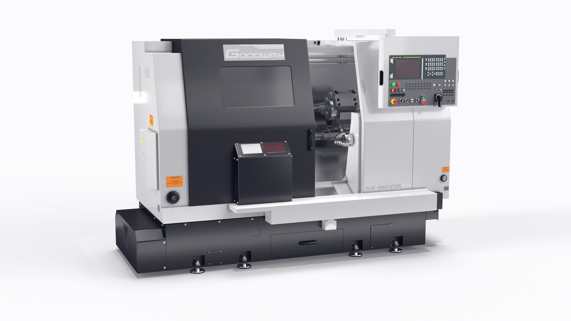 lathe turret machine GOODWAY GS-260MS Koordinate cnc 3D model_1