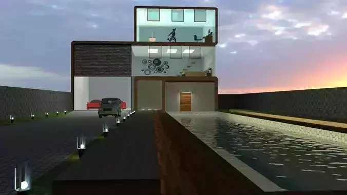 Modren House  with work space