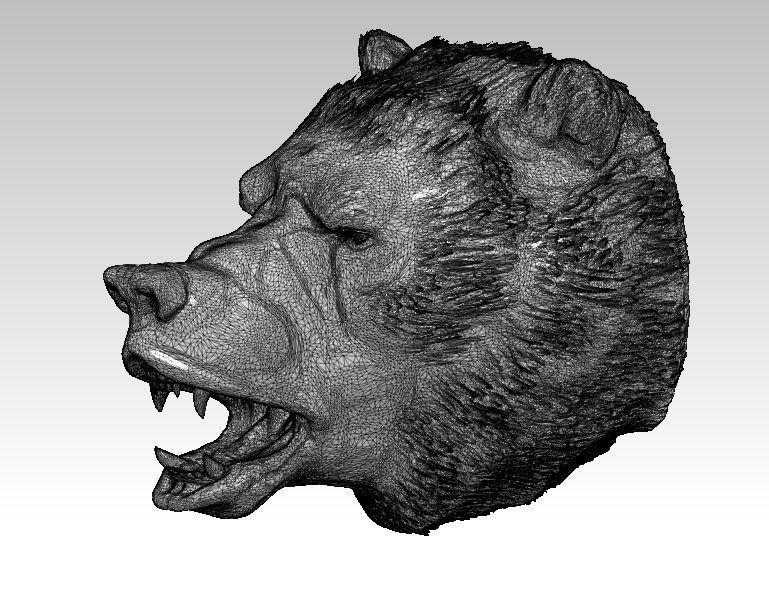 Angry bear head grizzly 3D print model_2