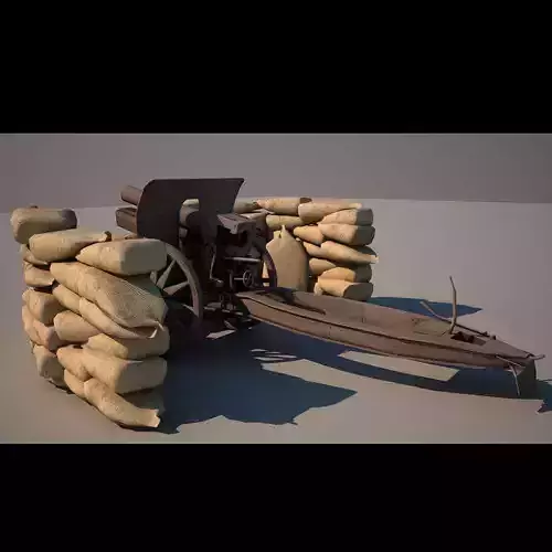 Ottoman 105mm Feldhaubite 3D model