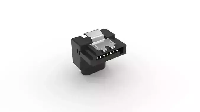 90 Degree Latching SATA Data Plug 3D model