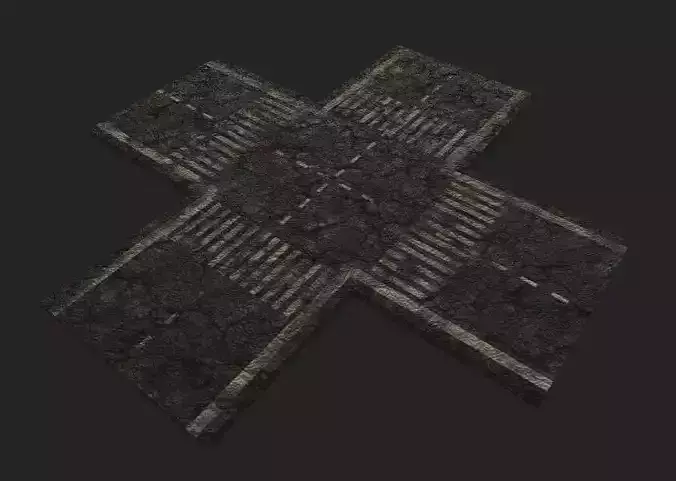Hellish Road Modular package Low-poly 3D model