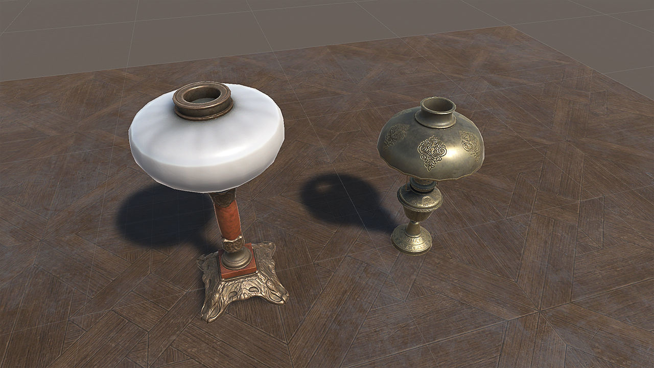 Antique Lamps UNITY and BLENDER Low-poly 3D model_4