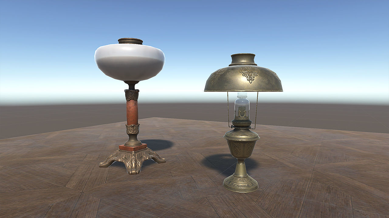 Antique Lamps UNITY and BLENDER Low-poly 3D model_5