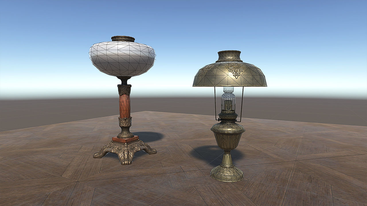 Antique Lamps UNITY and BLENDER Low-poly 3D model_6