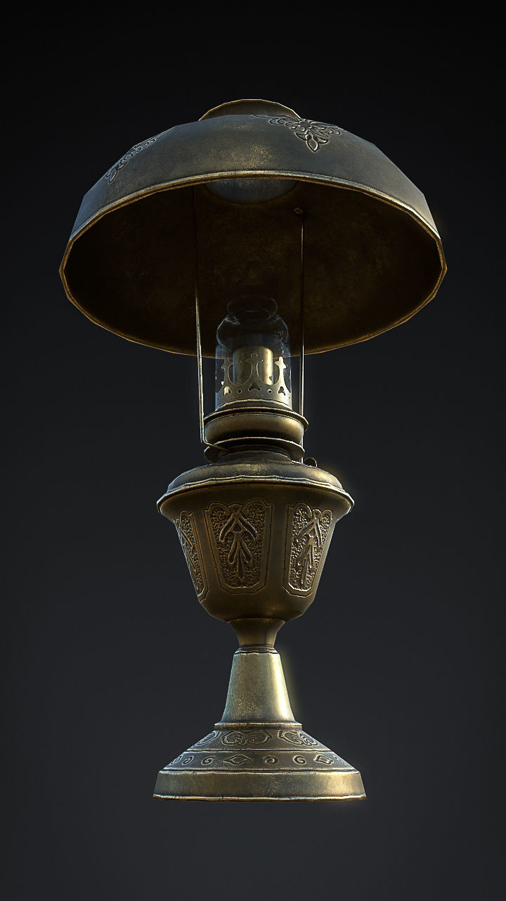 Antique Lamps UNITY and BLENDER Low-poly 3D model_3