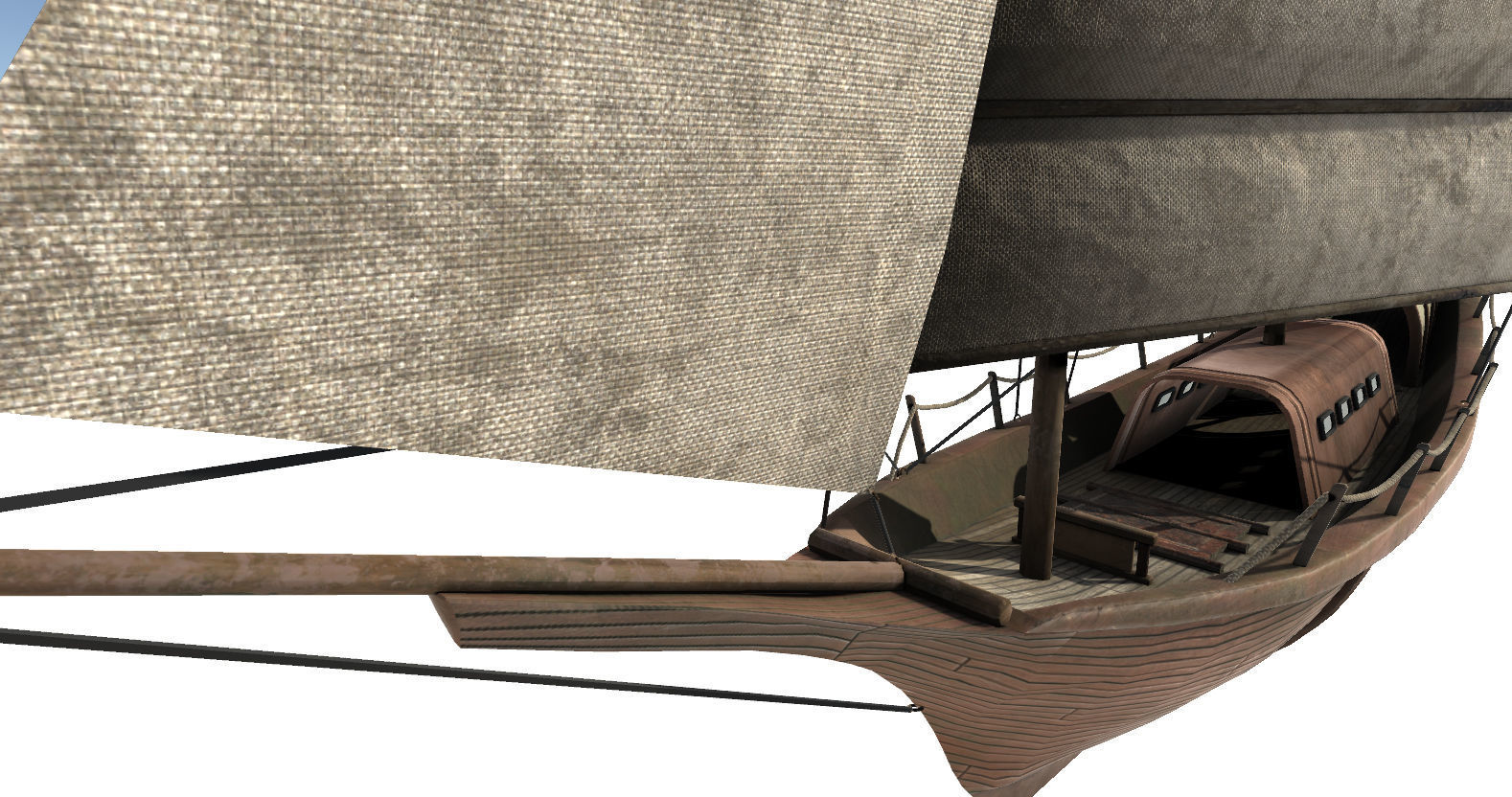 Old Ship Set Low-poly 3D model_14