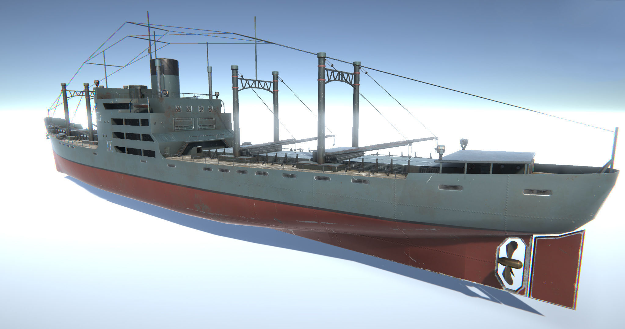 Old Ship Set Low-poly 3D model_18