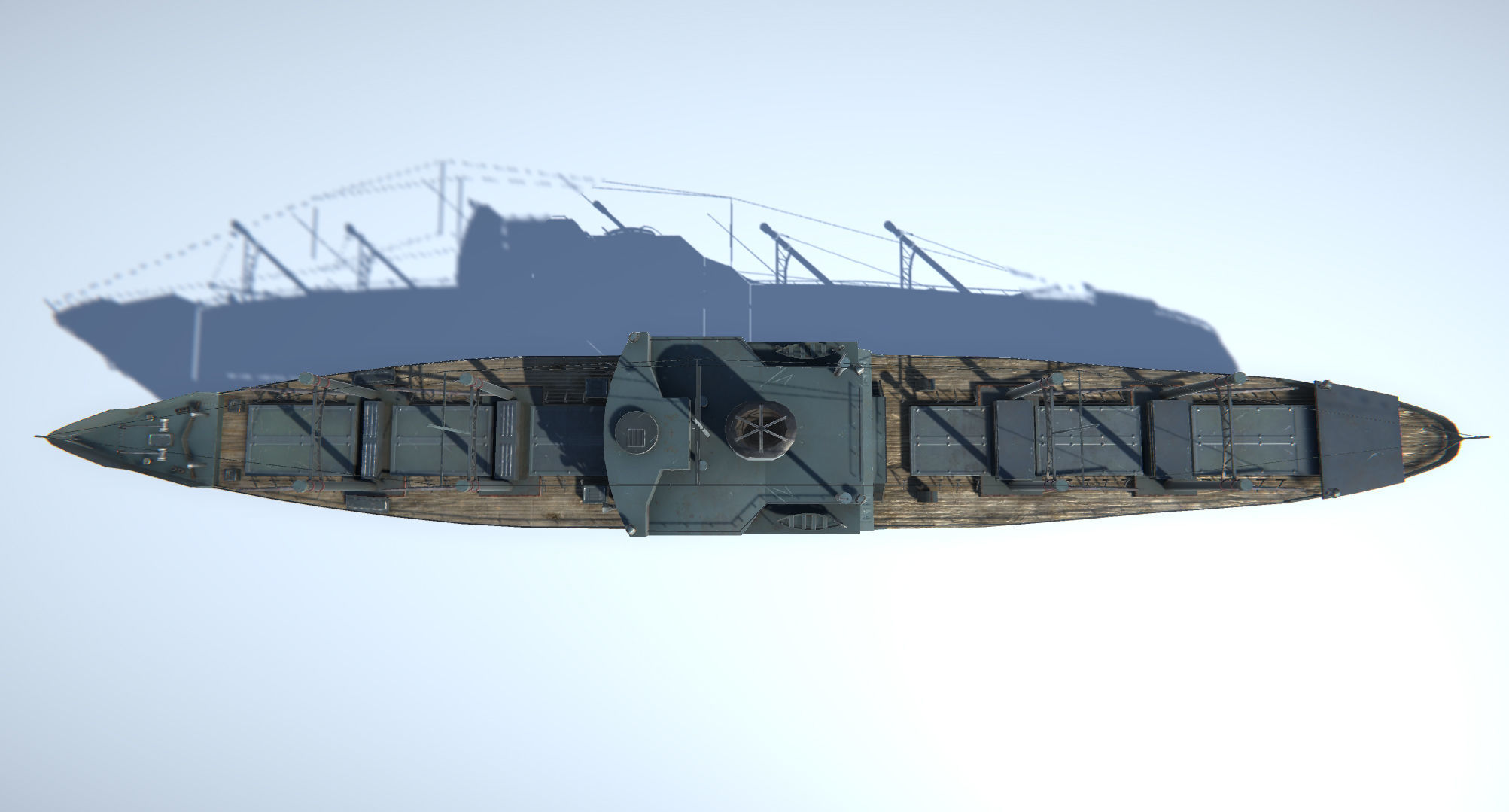 Old Ship Set Low-poly 3D model_16