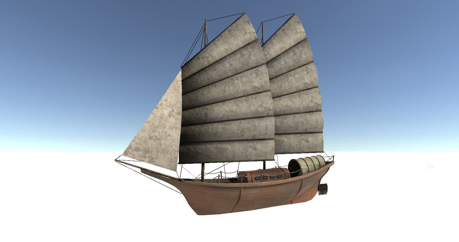Old Ship Set Low-poly 3D model_13