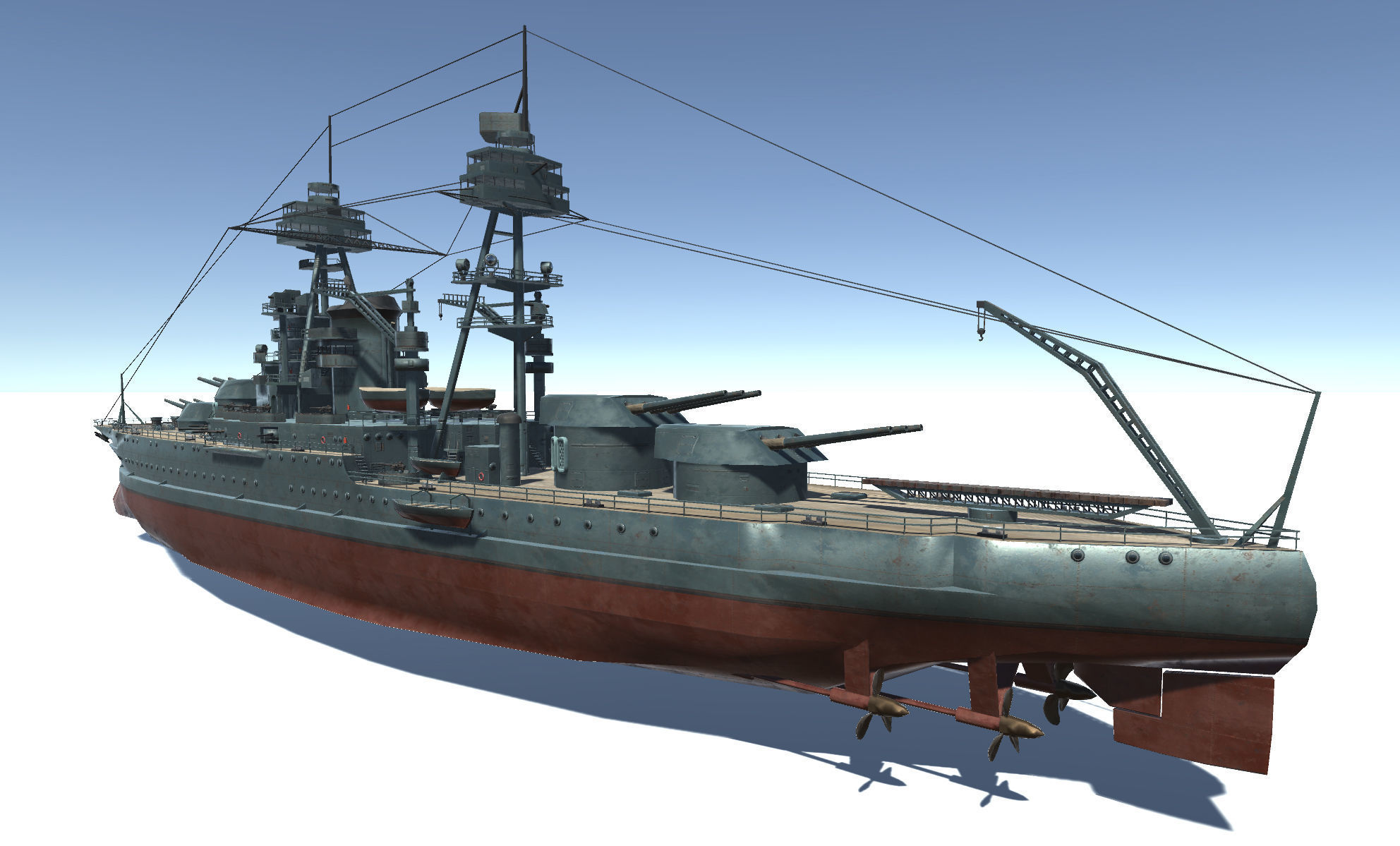 Old Ship Set Low-poly 3D model_7