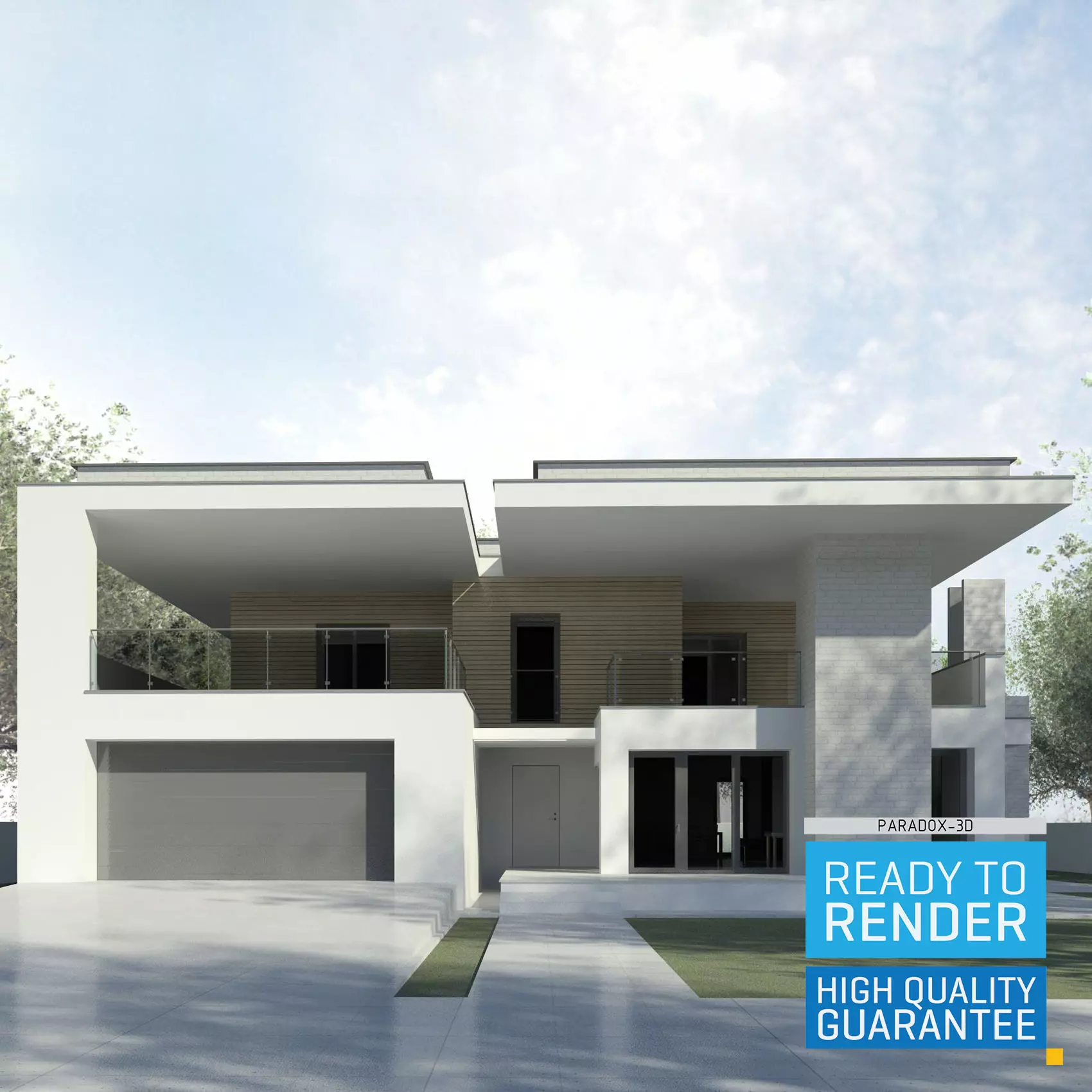 Modern House - Revit 3D 3D model_0