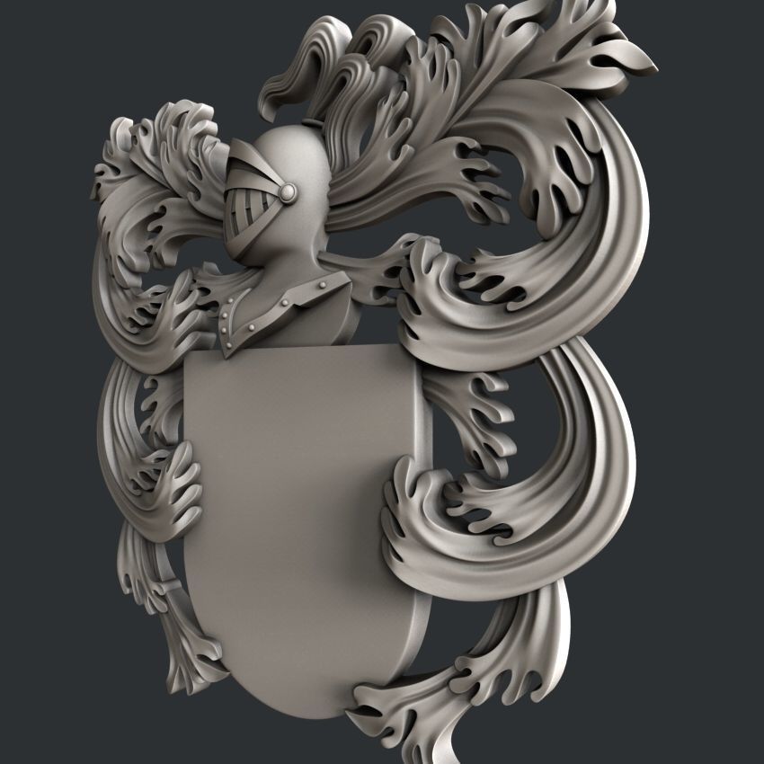 3d STL models for CNC router Coat of Arms 3D model_2