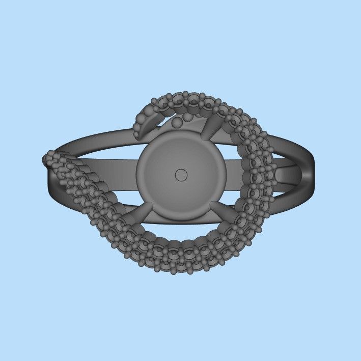 Women Pearl and Diamonds Ring Design 3dm stl vintage 3D print model_12