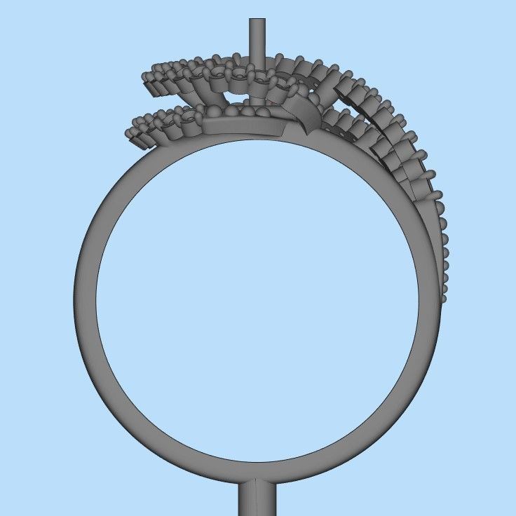 Women Pearl and Diamonds Ring Design 3dm stl vintage 3D print model_14