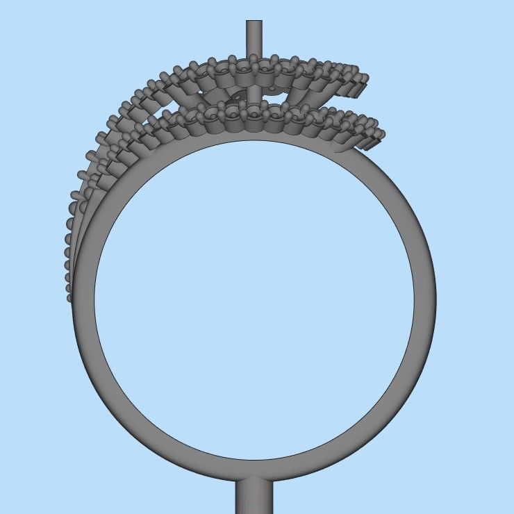 Women Pearl and Diamonds Ring Design 3dm stl vintage 3D print model_13