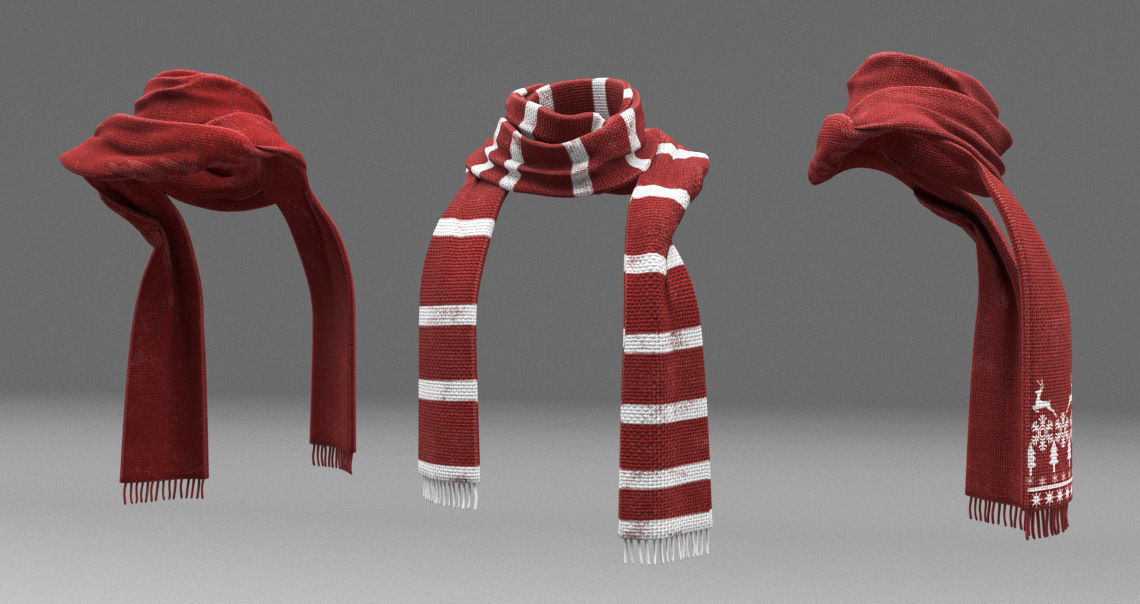 wool scarf Free 3D model_1