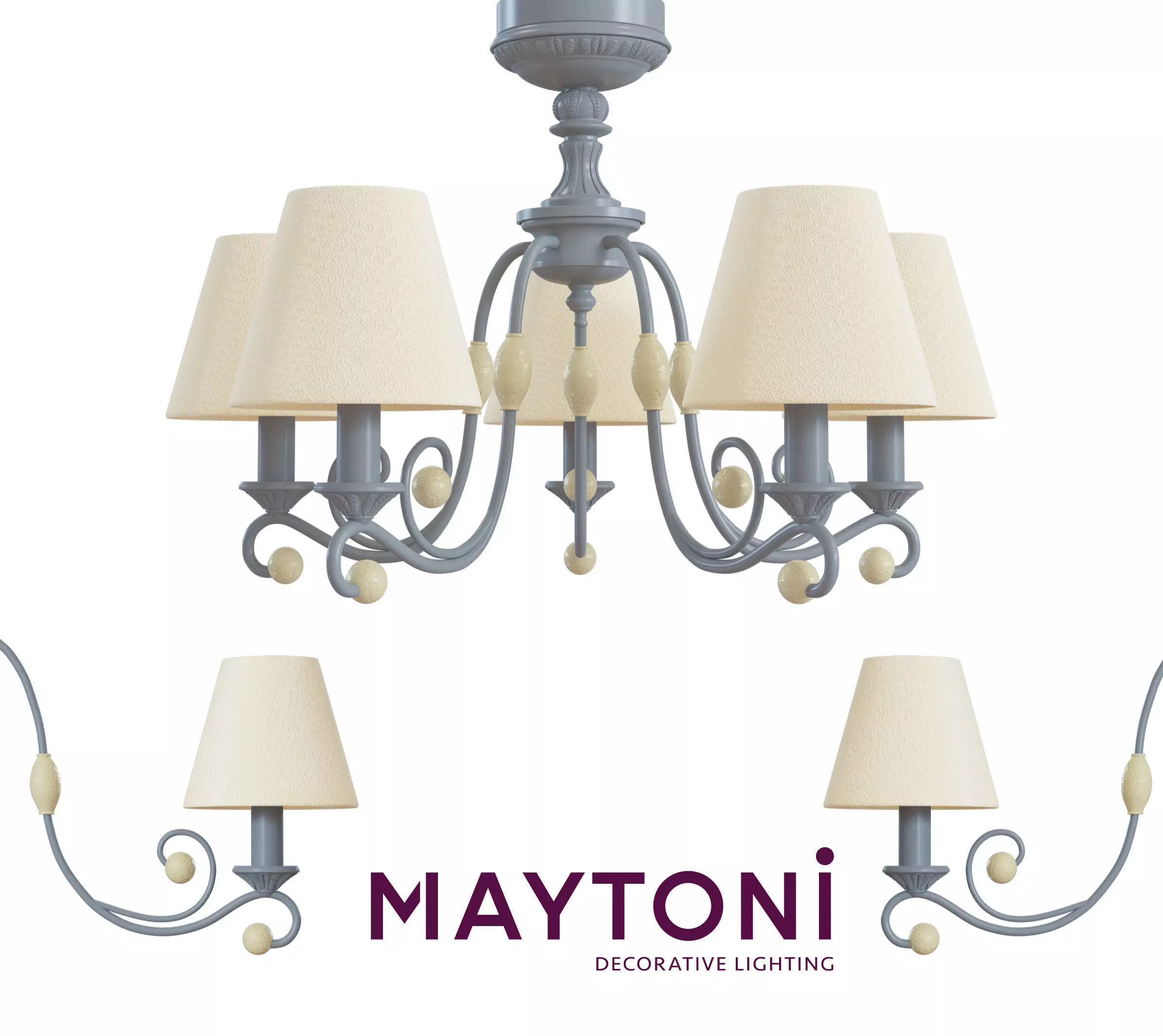 Chandelier Rebecca ARM355-PL-05-GR Maytoni Classic Free 3D model
